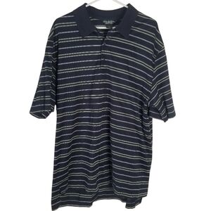 Brooks Brothers Performance Knit Cotton Polo Shirt Size XL Blue Green Striped